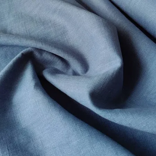 Buy Cotton Linen Flint Blue Solid