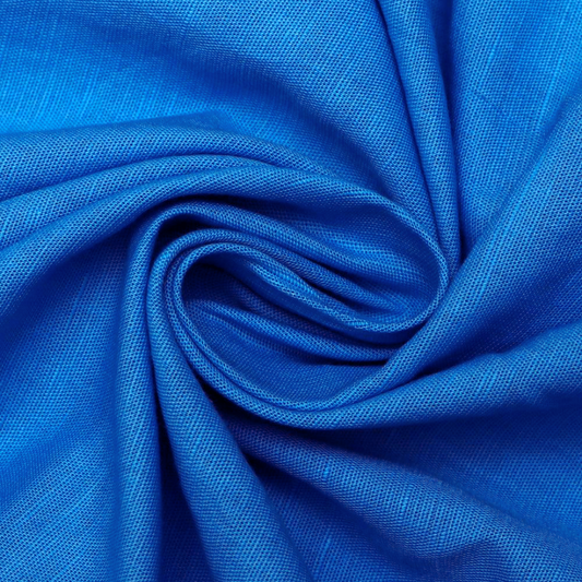 Cotton Linen Solid Electric Blue Fabric