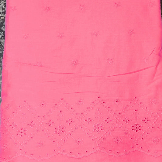 Buy Cotton Hakoba Hot Pink Star Below Border