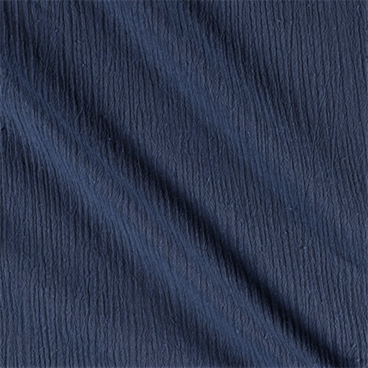 Rayon Solid Navy Blue Crinkled Crepe Fabric