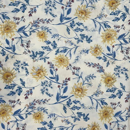 Buy Poplin Abstract Surajmukhi Printed Fabric