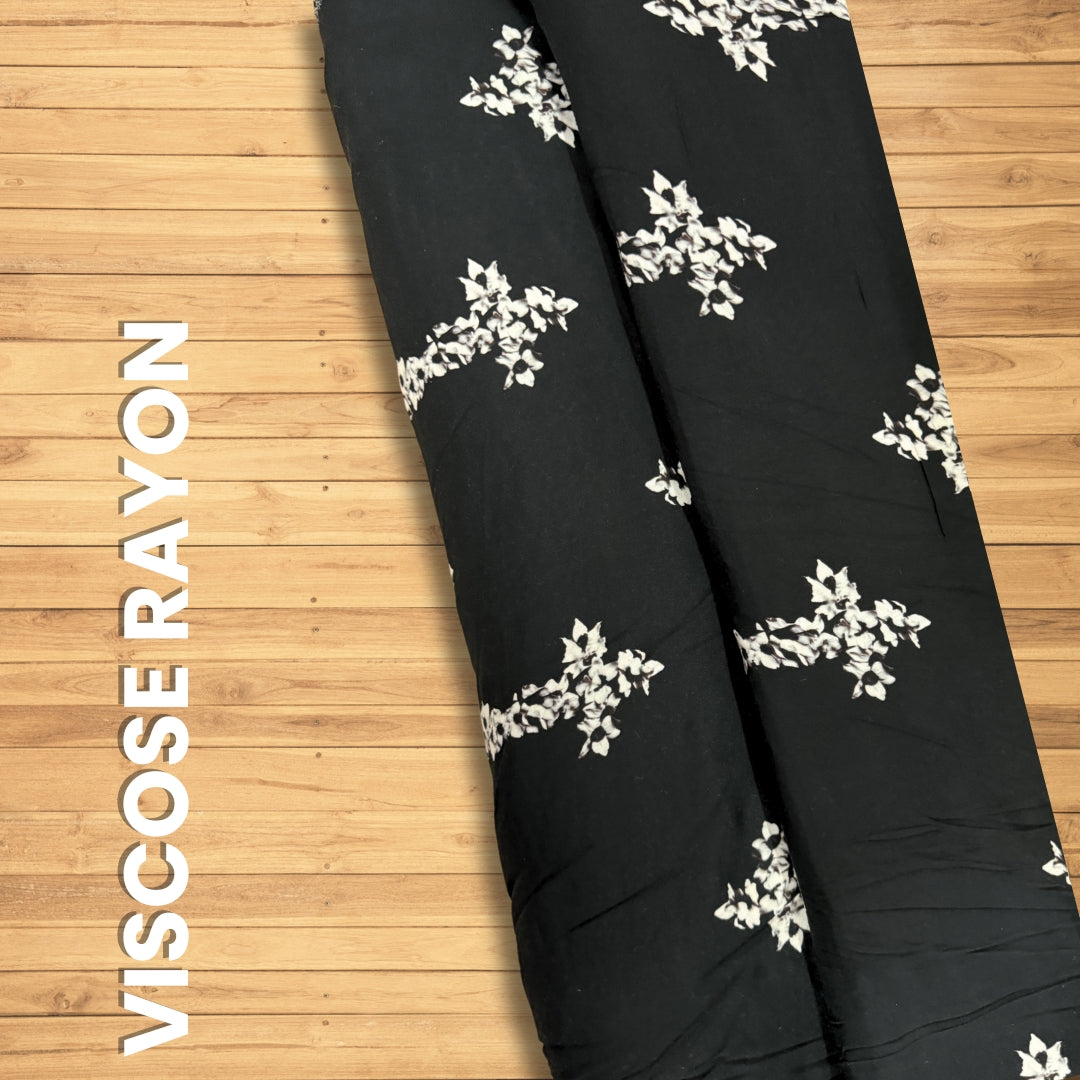 Buy Viscose Rayon Cross Printed Fabric