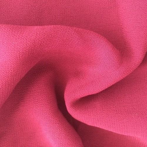 Viscose Georgette Solid Fuchsia Pink Fabric (56inch Width)