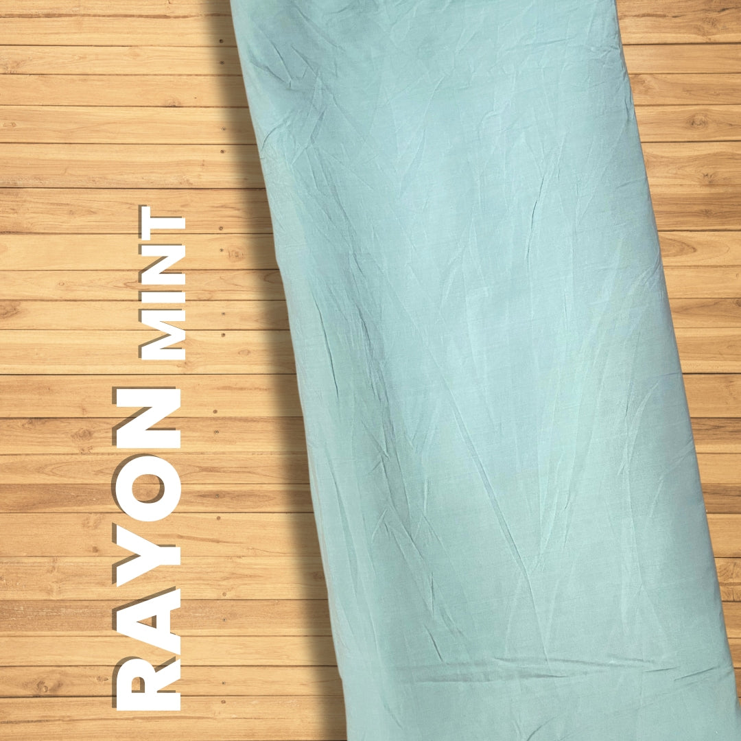 Buy Mint Colour Plain Rayon Fabric