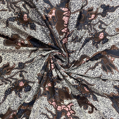 Poplin Abstract Dragon Like Printed Fabric