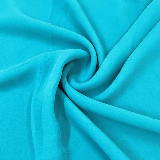 Georgette Solid Sky Blue Fabric (56inch Width)