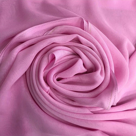 Georgette Solid Pink Fabric (52inch Width)