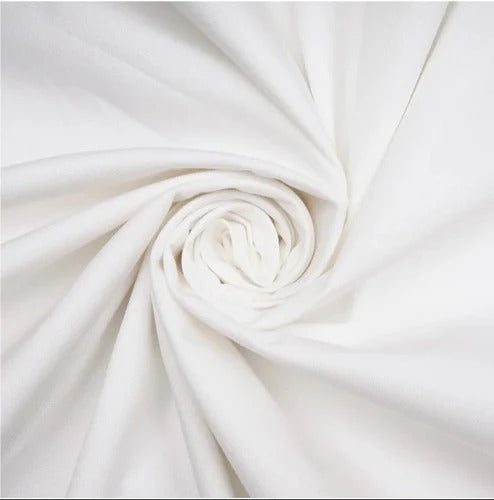 Buy Poplin Lycra Plain Fabric Milky White