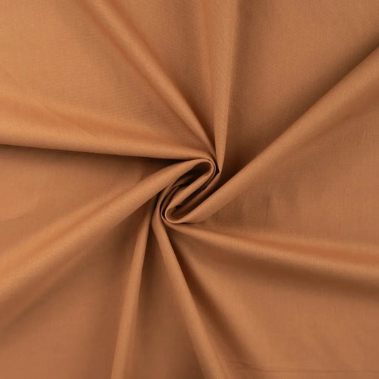 Buy Poplin Solid Caramel Fabric