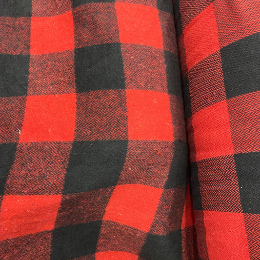 Buy Cotton Twill Black & Red Buffalo Plain Check