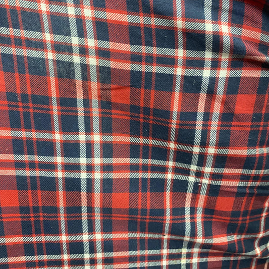 Buy Cotton Twill White Check Red Blue Base Fabric