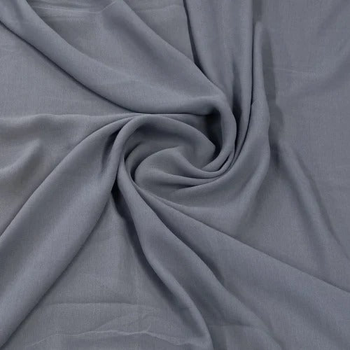 Georgette Satin Rare Solid Grey Fabric