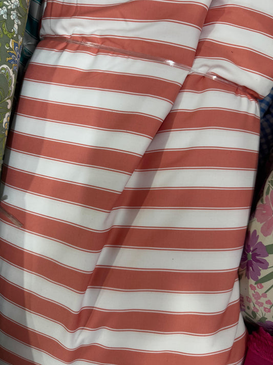 Buy Cotton Twill Satin Rust Dual Stripe Fabric