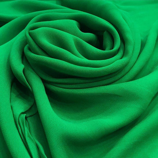 Georgette Solid Pakistani Green Fabric (44 inch Width)