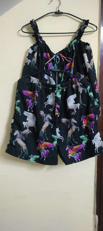 Buy Rayon Twill Unicorn Printed Fabric