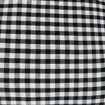 Premium Seersucker Gingham Black & White Check Fabric