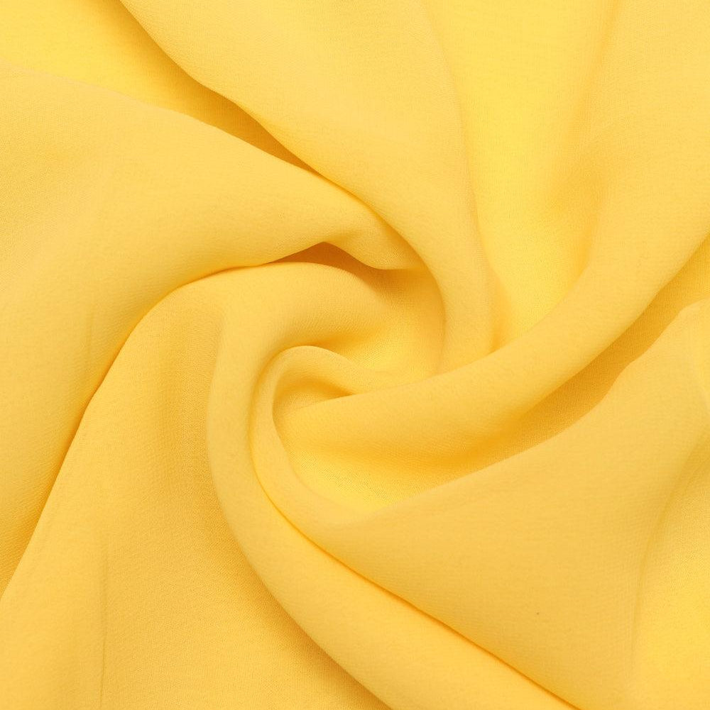 Georgette Satin Rare Solid Yellow Fabric