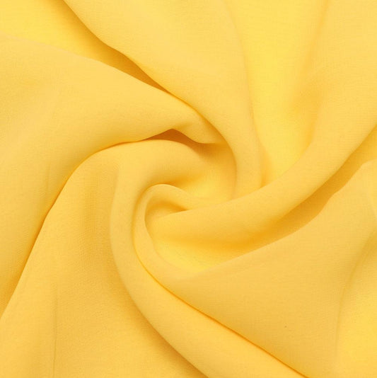 Georgette Satin Rare Solid Yellow Fabric