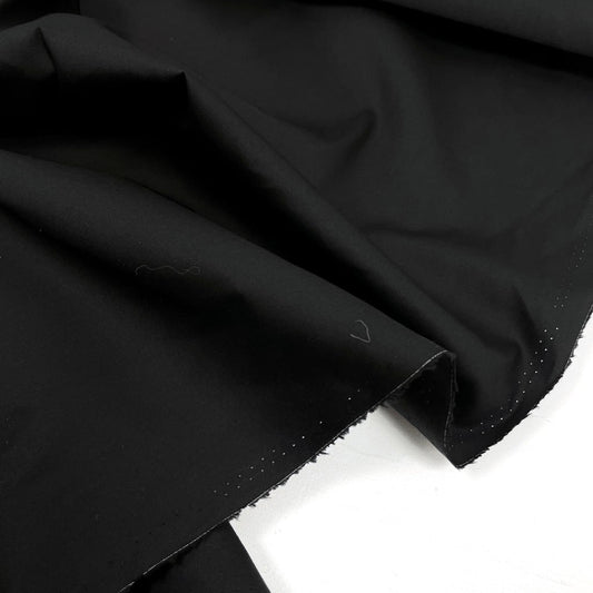 Buy Poplin Lycra Plain Fabric Jet Black