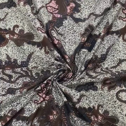 Poplin Abstract Dragon Like Printed Fabric