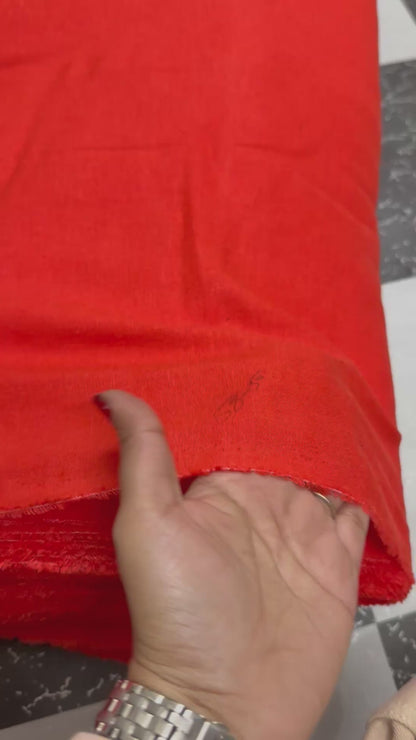 Buy Pure Linen Solid Volt Orange Fabric