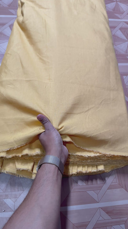 Cotton Linen Haldi Yellow Fabric