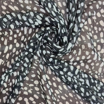 Buy Viscose Chiffon B&W Fabric