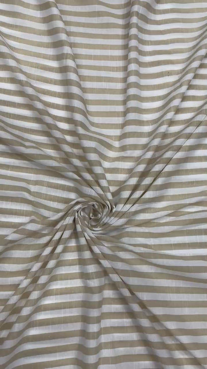 Cotton Linen Coffee Stripe Fabric