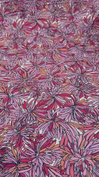 Buy Crinkled Crepe Floral Mist Textured Fabric