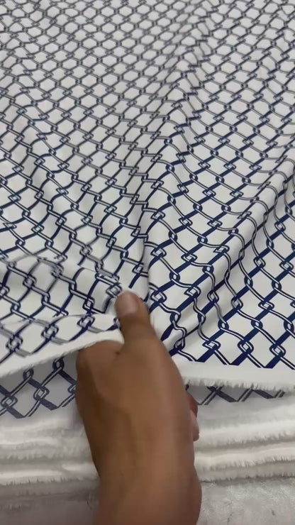 Buy 50s Poplin Arvind Mill Chain Printed Fabric