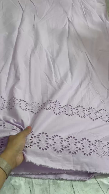 Buy Hakoba Lavender Plazzo 2 Layer Bouquet Fabric