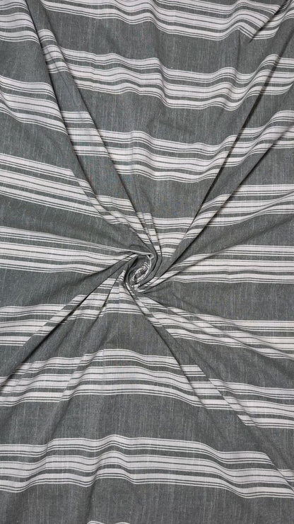 Buy Linen Grey Stripe Fabric