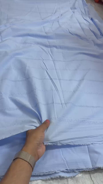Buy Hakoba Powder Blue Lace Design Fabric