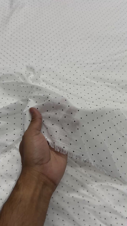 Buy Mul Cotton Polki Dot Printed Fabric