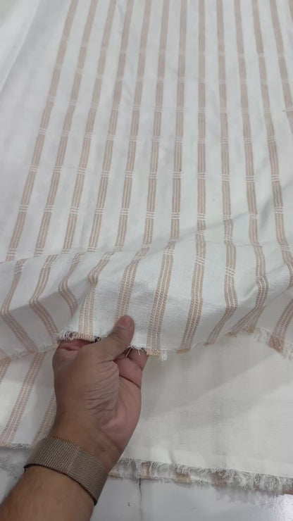 Buy Cotton Linen Buckle Olive White Base White Thread Work Fabric