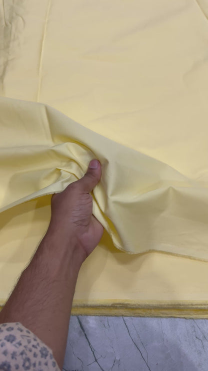 Buy Pure Cotton Satin Solid Baby Yellow Fabric