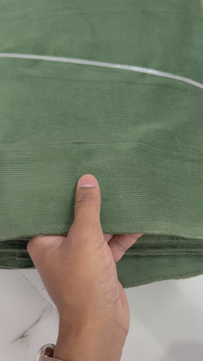 Buy Corduroy Solid Olive Green 10 Wale Fabric