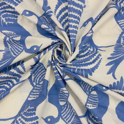 Buy Poplin Peacock Printed Fabric