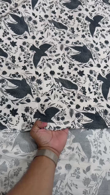 Buy Premium Collection HL Poplin Bold Bird Printed Fabric