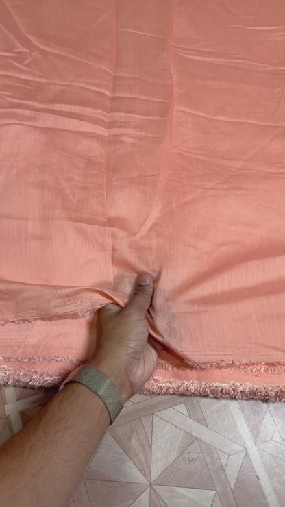 Buy Authentic Chanderi Peach Fabric