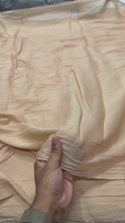 Buy Pure Chiffon Solid Coffee Fabric