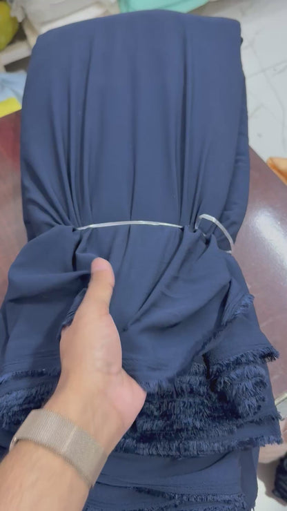 Buy Italian Silk Solid Navy Blue Fabric