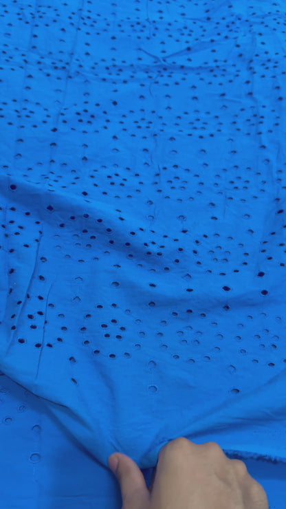 Buy Hakoba Royal Blue Traditional Work Fabric