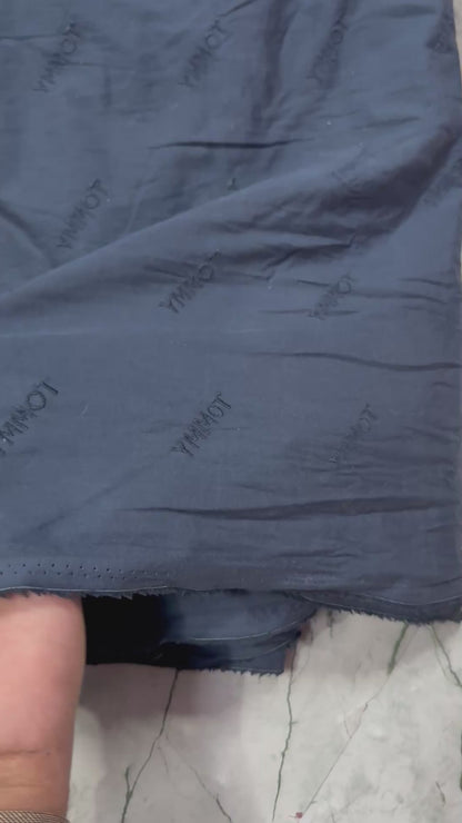 Buy Poplin Base Name Embroidered Fabric