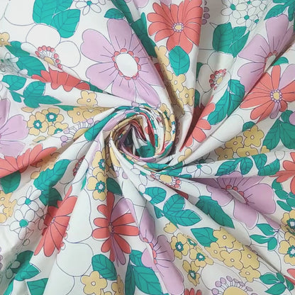 Poplin Summer Vibe Big Floral Printed Fabric