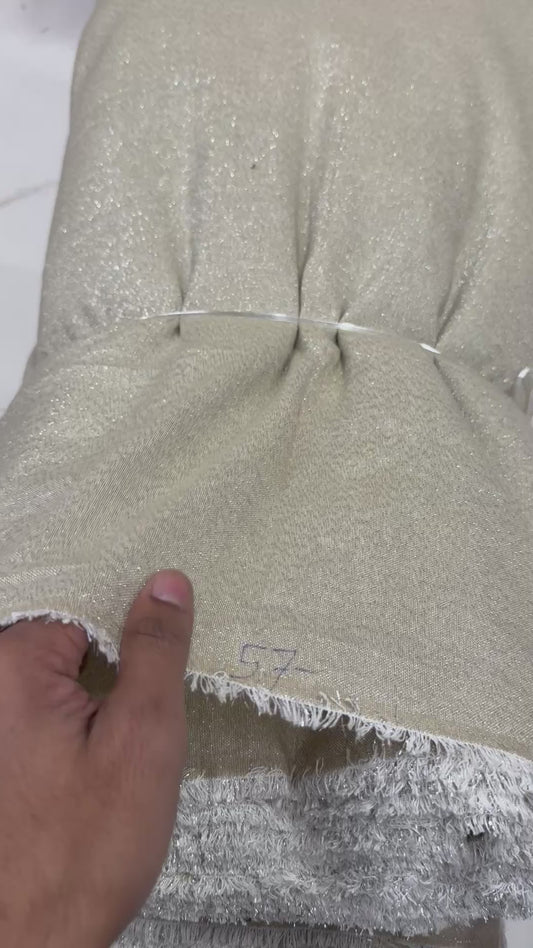 Buy Shimmer Ivory Base Shimmer Lurex Fabric