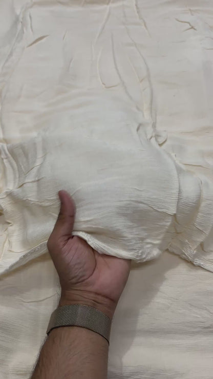 Buy Pure Chiffon Solid Beige Fabric