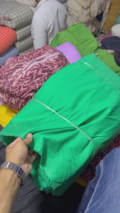 Buy Poplin Cotton Solid Green Fabric