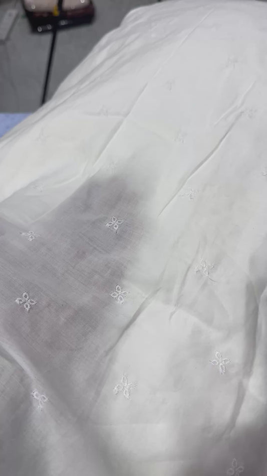 Buy Cotton Hakoba Small Butta Cutwork Fabric