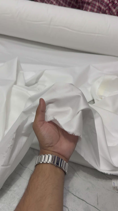 Buy Solid White Pure Cotton Satin